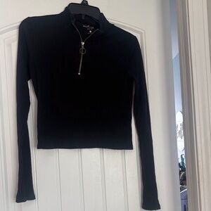 Hollister Black Ribbed Long Sleeve large